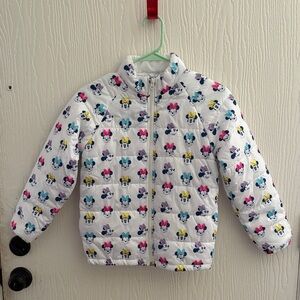 Authentic Disney Parks White Puffer Jacket with Minnie Print